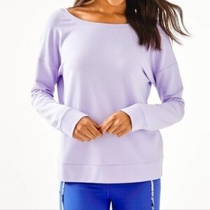 Lilly Pultizer Lavender Bow Sweatshirt | Open Back Detail | Long Sleeve Pullover